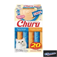 [Clippers] Inaba Churu Tuna and Chicken Flavor Variety Pack Lickable Cat Trea...