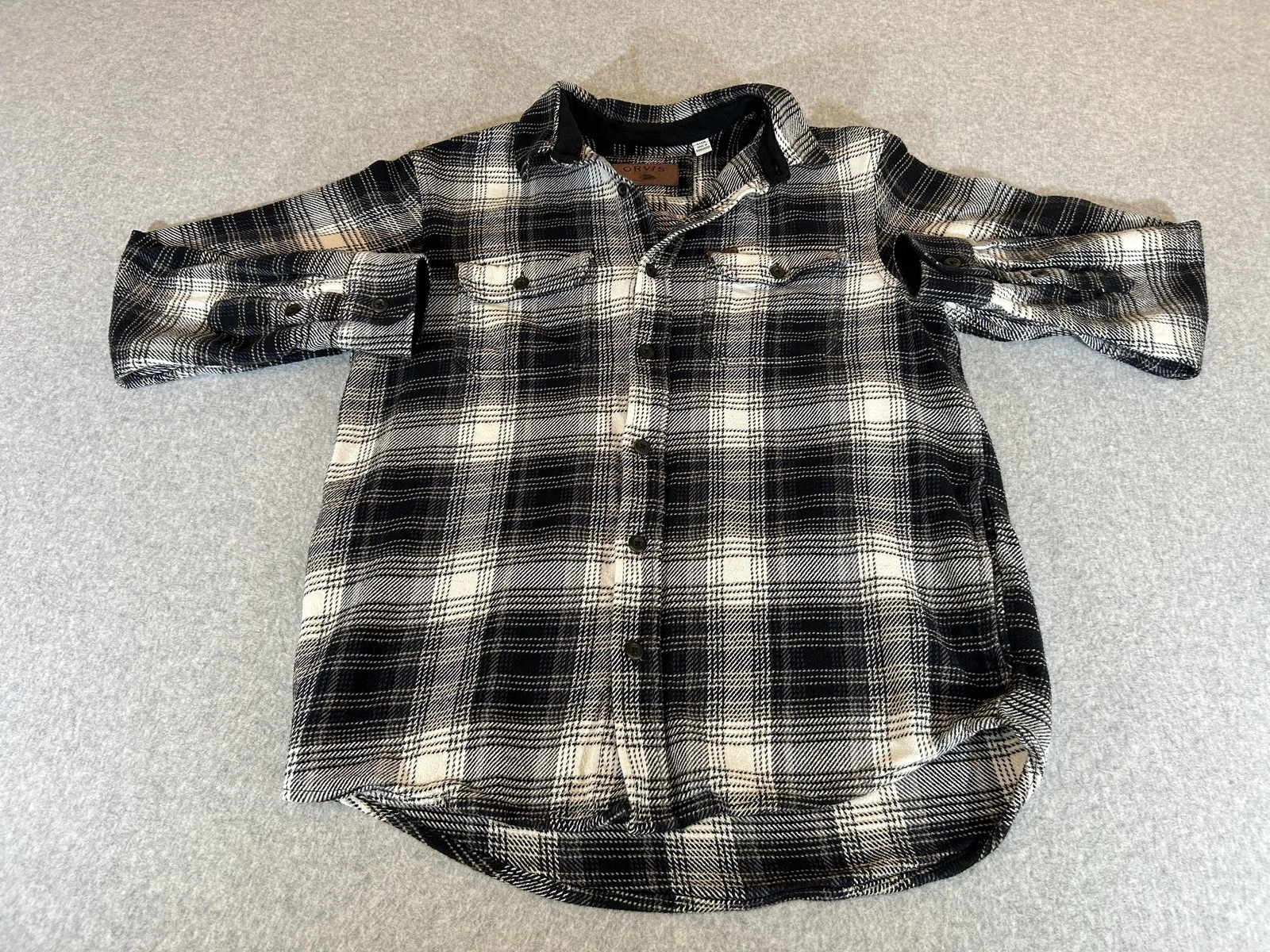 Orvis Flannel Shirt Mens Small Black White Plaid Button Outdoor Workwear Cotton
Opens in a new windo