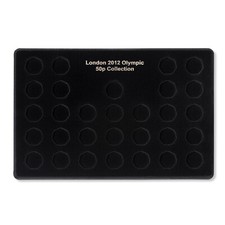 50 Pence - SCHULZ Black TRAY COIN Collection__30 Compartments / 50p OLYMPIC 2012