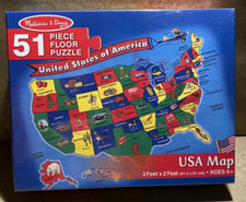 Melissa Doug United States of America USA Map 51 Piece Floor Puzzle