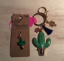Cactus Key Chain With Matching Charm. New With Tags