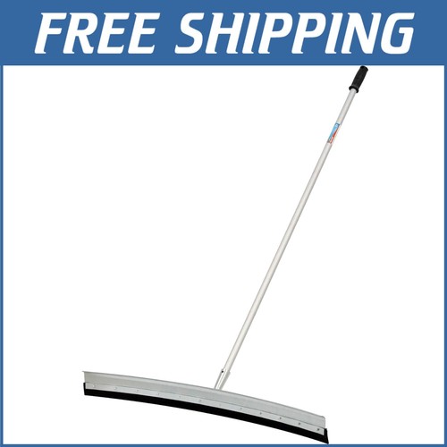 Effortless Cleaning: 36" Curved Floor Squeegee with 48" Dual End Pole Kit