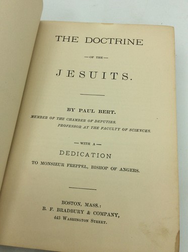 DOCTRINE OF JESUITS - Paul Bert - 1880 - anti-Catholic hardcover - Jesuit - Imagen 2 de 4