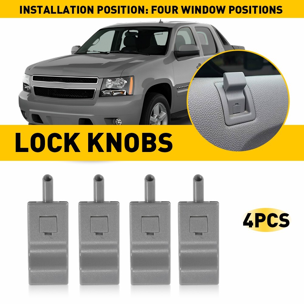 2pcsSet Car Door Lock Pull Rod Bolt Lock Knobs Interior Trim Replacement For Che