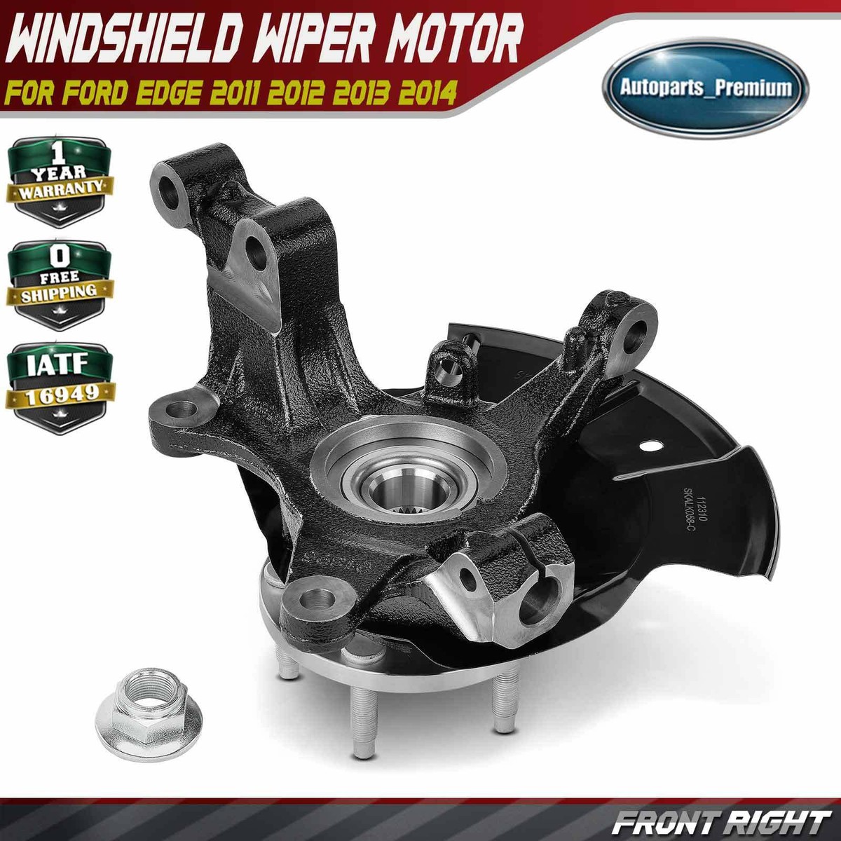 Front Right Steering Knuckle & Wheel Hub Bearing Assembly for Ford