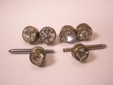 Rhinestone Formal Vintage SMALL Double Sided Cuff Links  Tux Shirt Studs r09