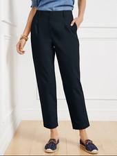Talbots Women Size 8 Petite Indigo Blue Modern Twill Pleated Chinos NWT