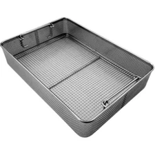 Stainless steel sterilization tray basket 45x34x7cm surgical instruments case 