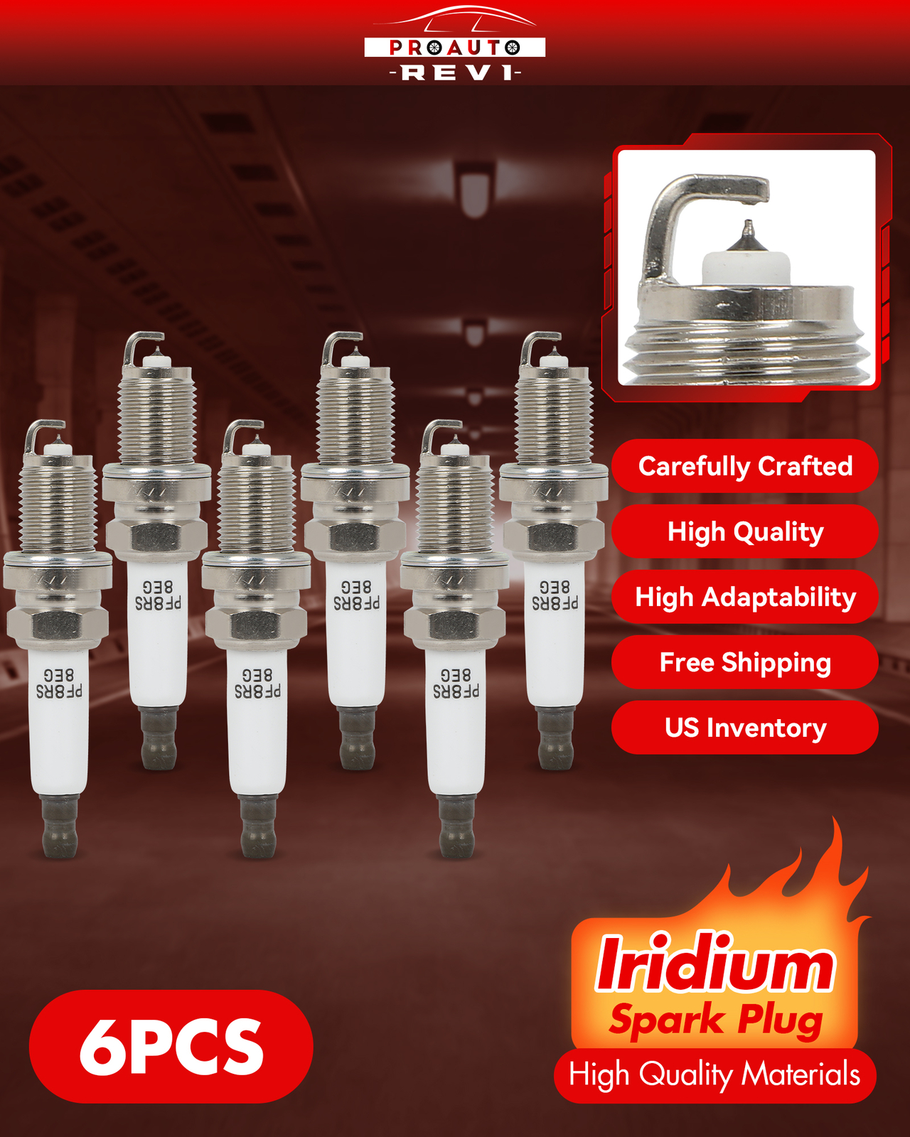 Pack 6 Iridium Spark Plugs For 2011-20152017-2019 Audi Q7 3.0L V6 94460