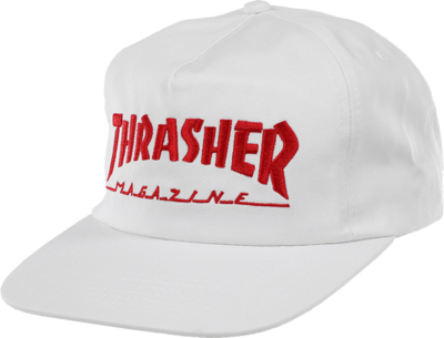 Thrasher Mag Logo Skate Hat Adjustable White/Red