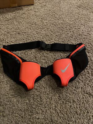 NIKE Double Flask Hydration Running Belt Orange Marathon