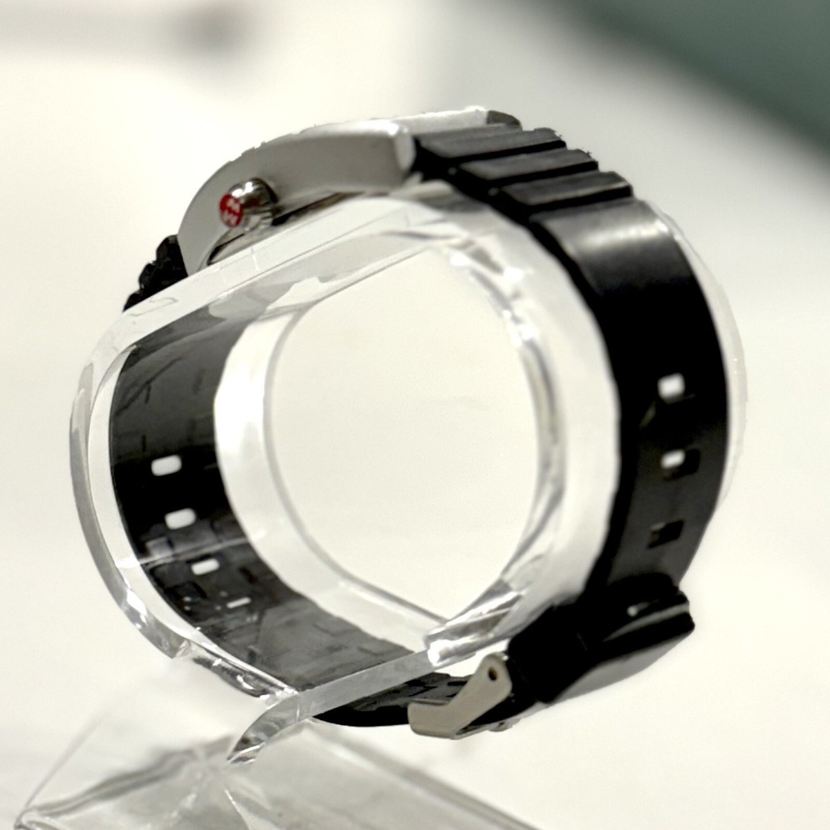 Michele Urban Mini Aluminum Swiss White Dial Black Band 