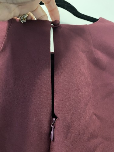 Milly Bell Sleeve Dress Wine Burgundy Mini Size 6 - Picture 5 of 7