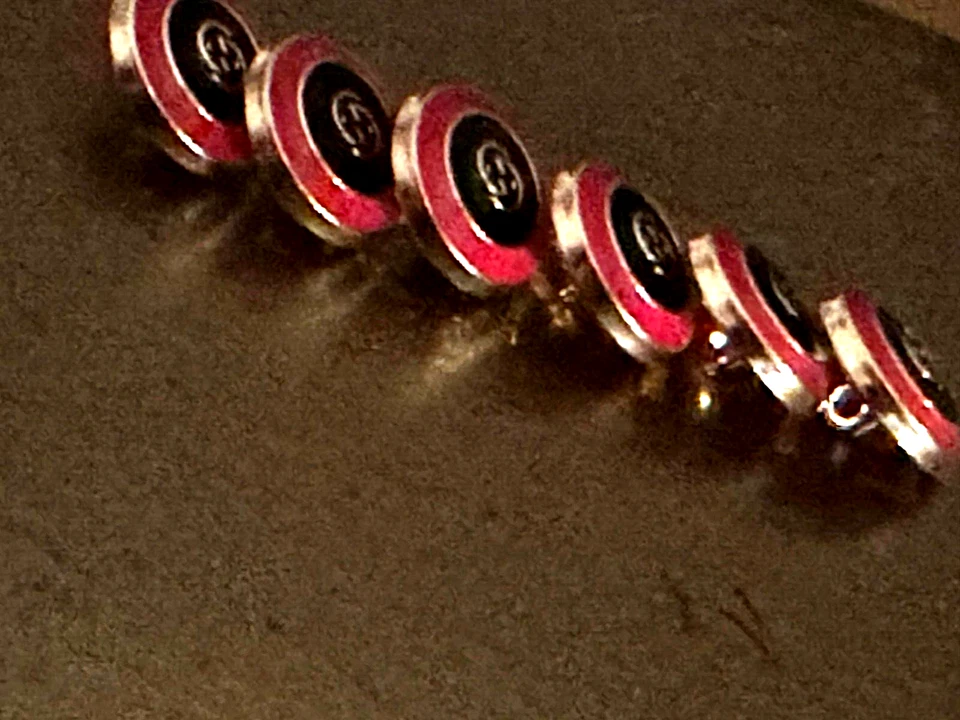 5 GG GUCCI BUTTONS BLACK/GOLD/RED 15mm Iconic GG Logo buttons 5pcs CHIC GUCCI - Image 4 of 4