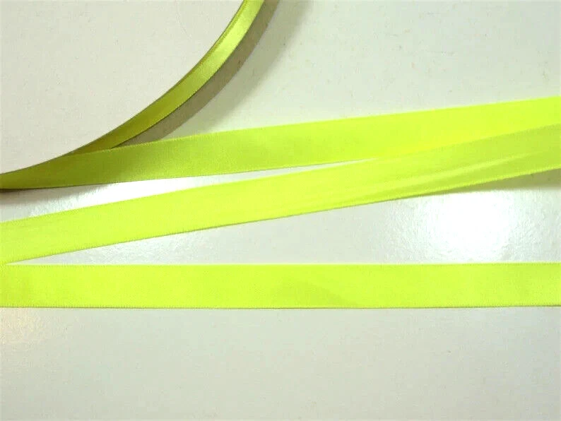 Bright Yellow Single-Face Satin Ribbon 1/2 inch wide x 8 yards Neon Lime B58 - Image 4 of 4