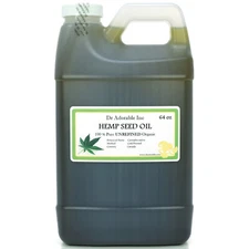 64 Oz Premium Pure Organic Cold Pressed Best Fresh Hemp Seed Oil Multi Purpose