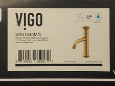 VIGO Cass VG01046MG 1-Hole Bathroom Sink Faucet in Matte Brushed Gold