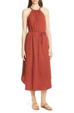 JOIE Meribah High-low Halter Dress In Deep Terracotta SZ XXS