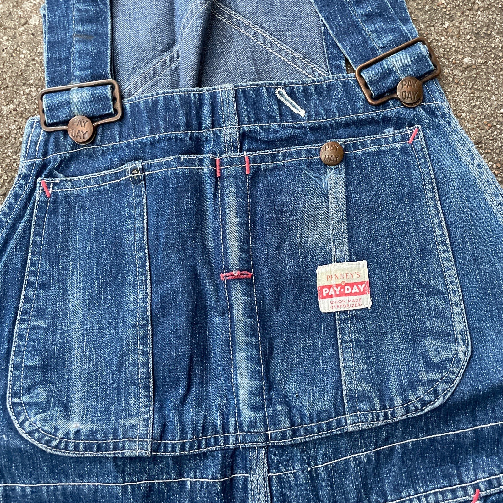 Vintage 1950s Penney’s Pay Day Denim Overalls Mea… - image 1