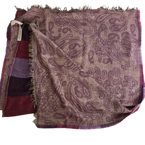 Bufanda Chicos Dos Caras Paisley/Rayas Flecos Extra Suave 24x70 En Mantón Envoltura Foto 2 de 4