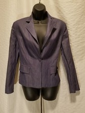 Italian Women's Size Medium 8/9 Or 46 (eur) Dress Coat Soft Blue Denim Jacket