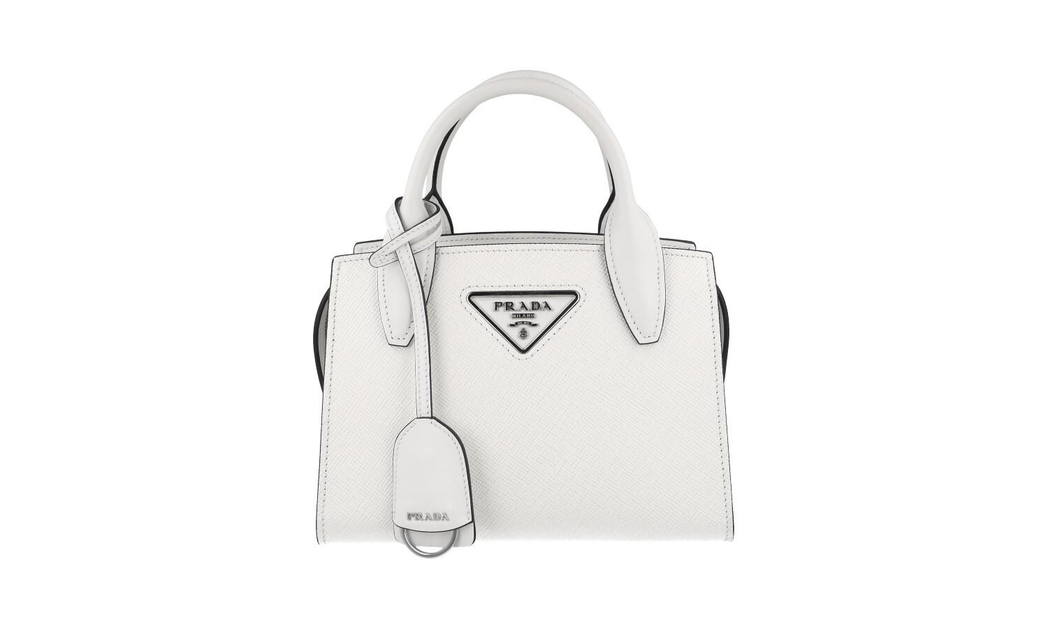 Prada Saffiano Leather Kristen Shoulder Mini Hand Bag - White - NEW image 3