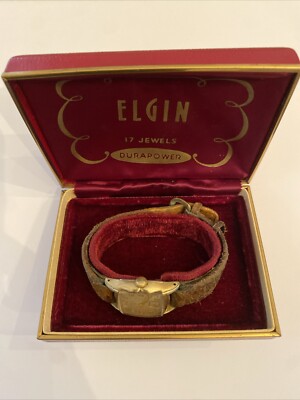 Vintage Elgin Durapower Watch 10K R.G.P Bezel Not Working