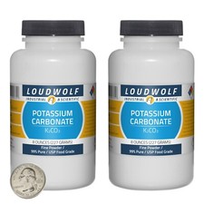 Potassium Carbonate / 1 Lb / 2 Bottles / 99 Pure USP Food Grade / Fine Powder
