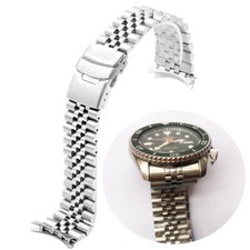 22mm Curved Jubilee For Seiko 5 SRPD53K1 SRPD53 Stainless Steel Watch Band Strap