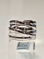 PAJ 925 STERLING SILVER POLISHED CRISSCROSS 5/8 WIDE BAND RING SZ 8 8GRS NWT