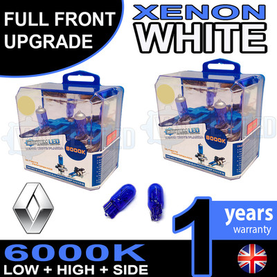 Megane Mk3 08-15 Xenon White Upgrade Kit Headlight Dipped High Side Bulbs 6000k