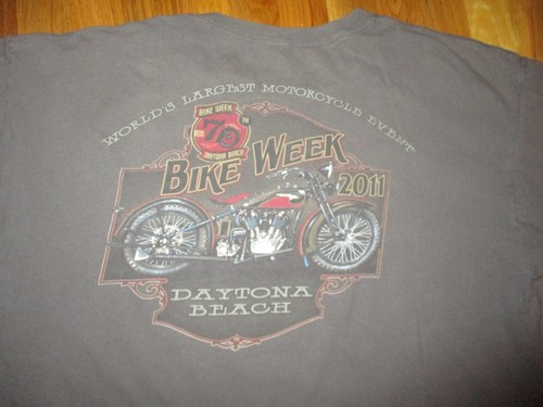 Vintage 2011 Daytona Beach Bike Week Motorcycles Gray T Shirt 2XL-3XL - Picture 4 of 4