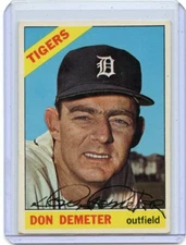 1966 TOPPS BASEBALL #98 DON DEMETER AUTOGRAPH, DETROIT TIGERS, 062119