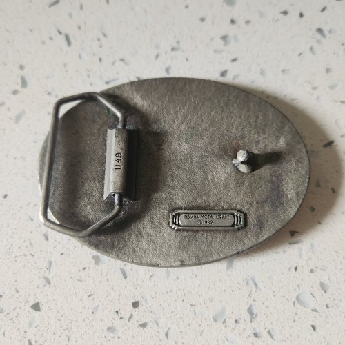 Vintage Belt Indiana Metal Craft Pewter Eagle Buckle 1982 - Picture 2 of 3