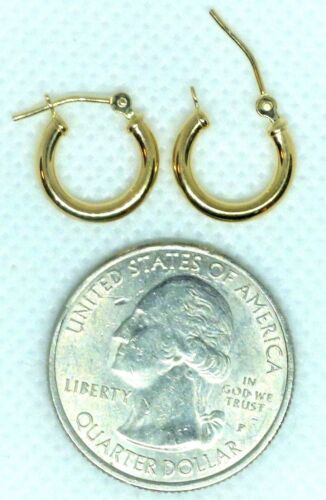 10 Kt Gelbgold kleine 2 x 12 mm Ohrringe.....GESCHENKBOX - KOSTENLOSER VERSAND! - Bild 3 von 7