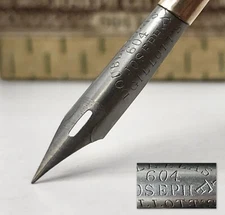 Joseph Gillott’s 604 F Pen Nib Double Elastic - Antique Dip Pen Nib (TYPE 1)