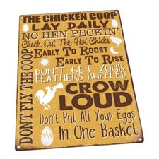 The Chicken Coop Metal Sign; Wall Decor for Farm and Country