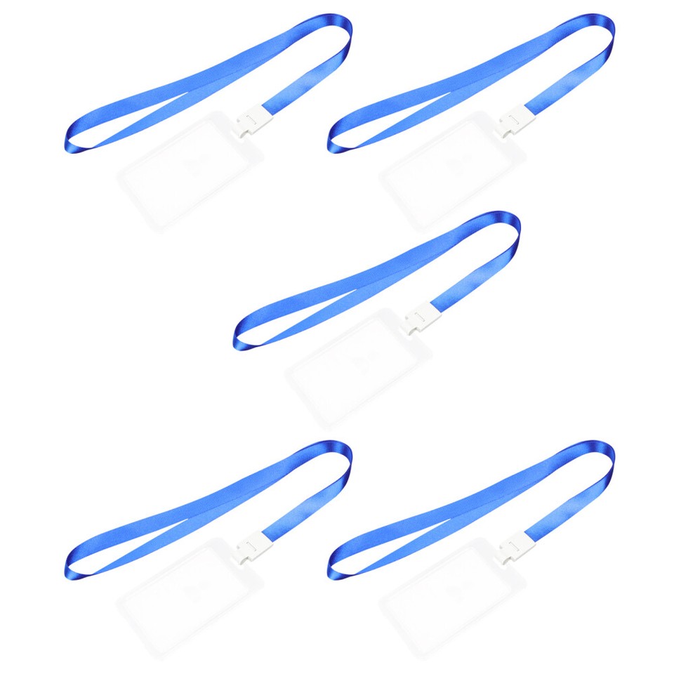 5 Pcs Name Credit Card Case Lanyard with Id Holder Transparent Work eBay