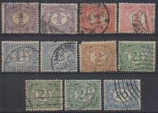 NETHERLANDS 1898 -1921 NUMERAL STAMPS SET OF (11) USED