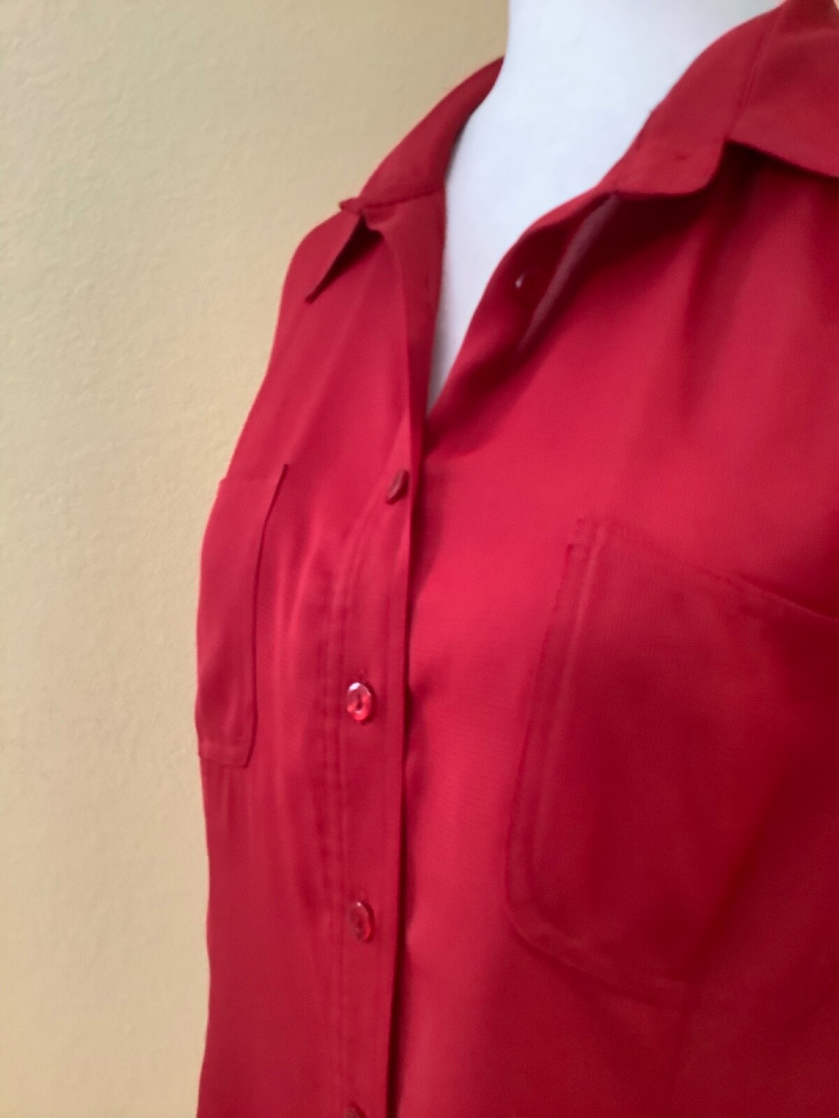 Vintage Pendleton Button Up Blouse Cranberry Long… - image 2