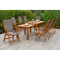 Merxx GartenmöBel Acapulco Set 9Tlg. 8 Klappsessel + 1 Flex Ausziehtisch