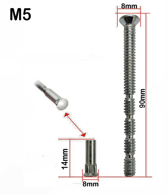 M5 (5mm) Patio UPVC External Door Handle Fixing Bolts Snap off