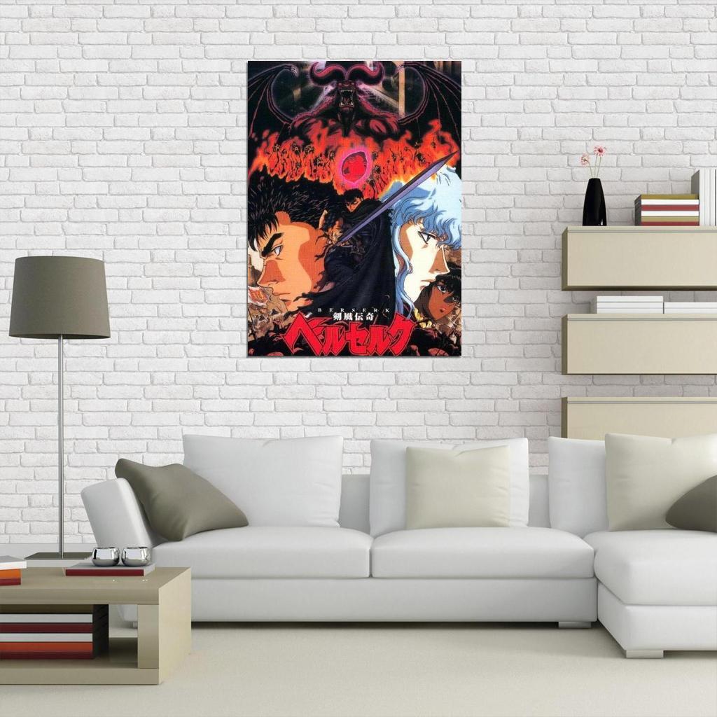 Berserk Kentaro Miura Anime Lona Poster Casa Pintura Da Parede