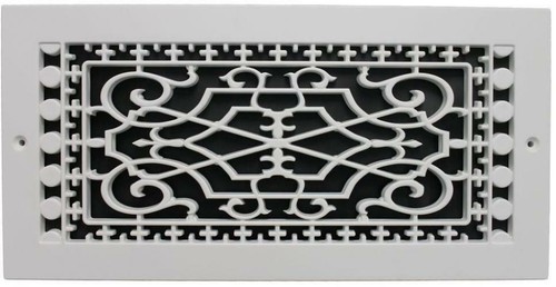 8 x 16 In. Victorian Return Air Grille Vent Wall Mount White Decorative Filter - Picture 11 of 12