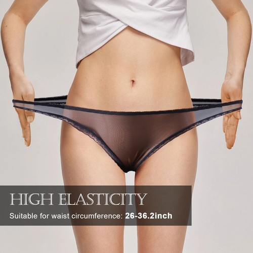 Women's Sexy Mesh Sheer Thong Ultra-thin Panties See-through Lingerie Panties - Picture 20 of 60