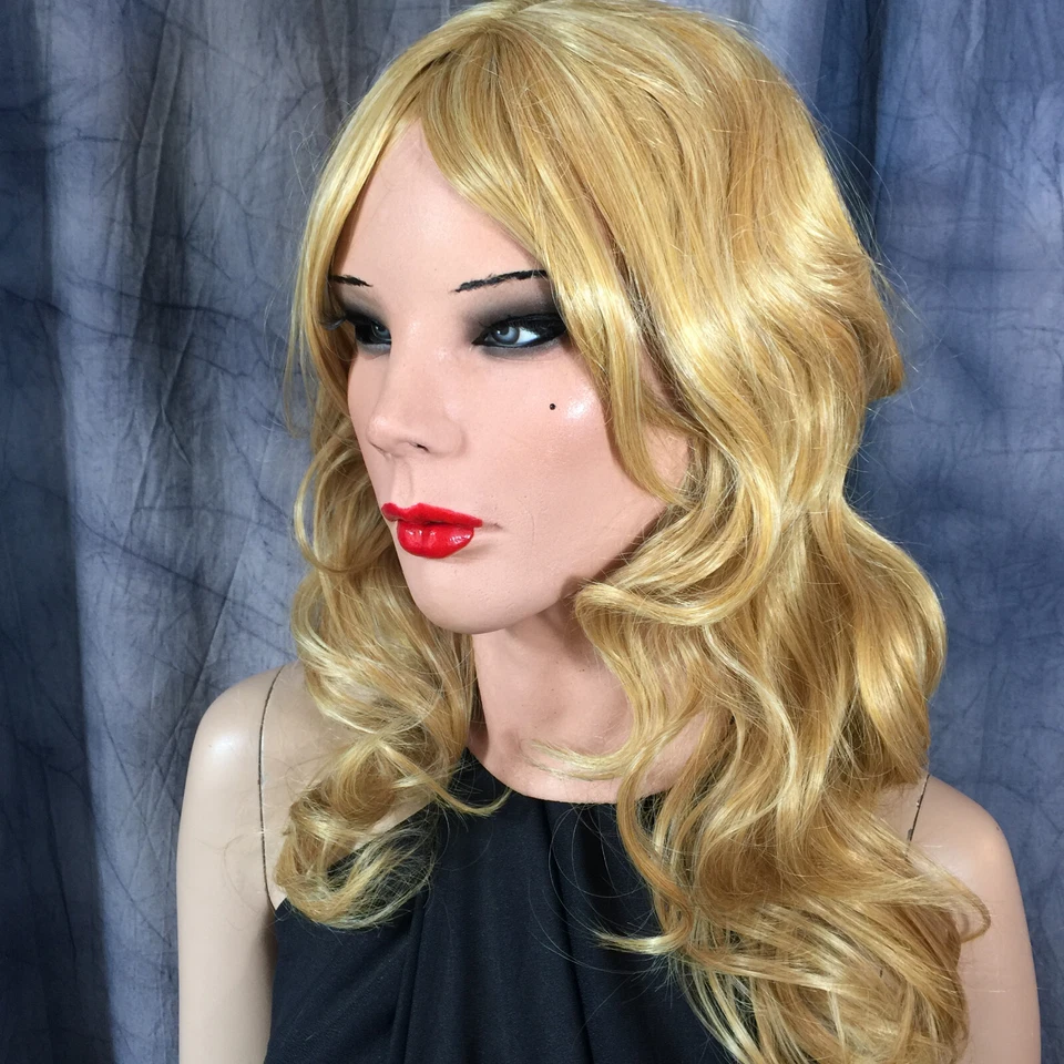 Latex mask LIV RED +EYELASHES +WIG Crossdresser woman mask trans* rubber - Image 4 of 4