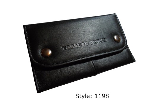 Black Soft Leather Tobacco Pouch Tobacco Bag Tobacco Purse Organizer Case - Picture 13 of 23