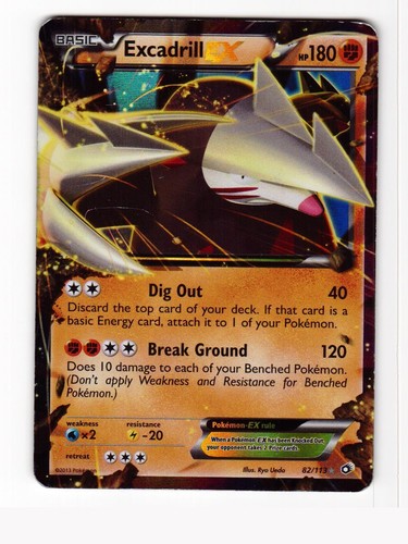 Excadrill EX 82/113 Holo Ultra Rare Legendary Treasures Pokemon Damaged