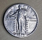 1917-S Type 2 II Standing Liberty Quarter 25c AU Almost MS Detail Polished