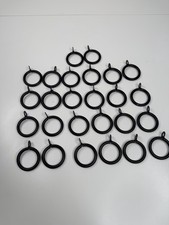 26 1-1/2" BLACK IRON drapery curtain drape rings with eyelet